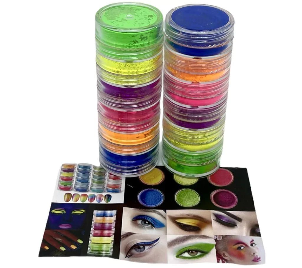 Pigmentos neon fluorescente make up y unas 6 colores